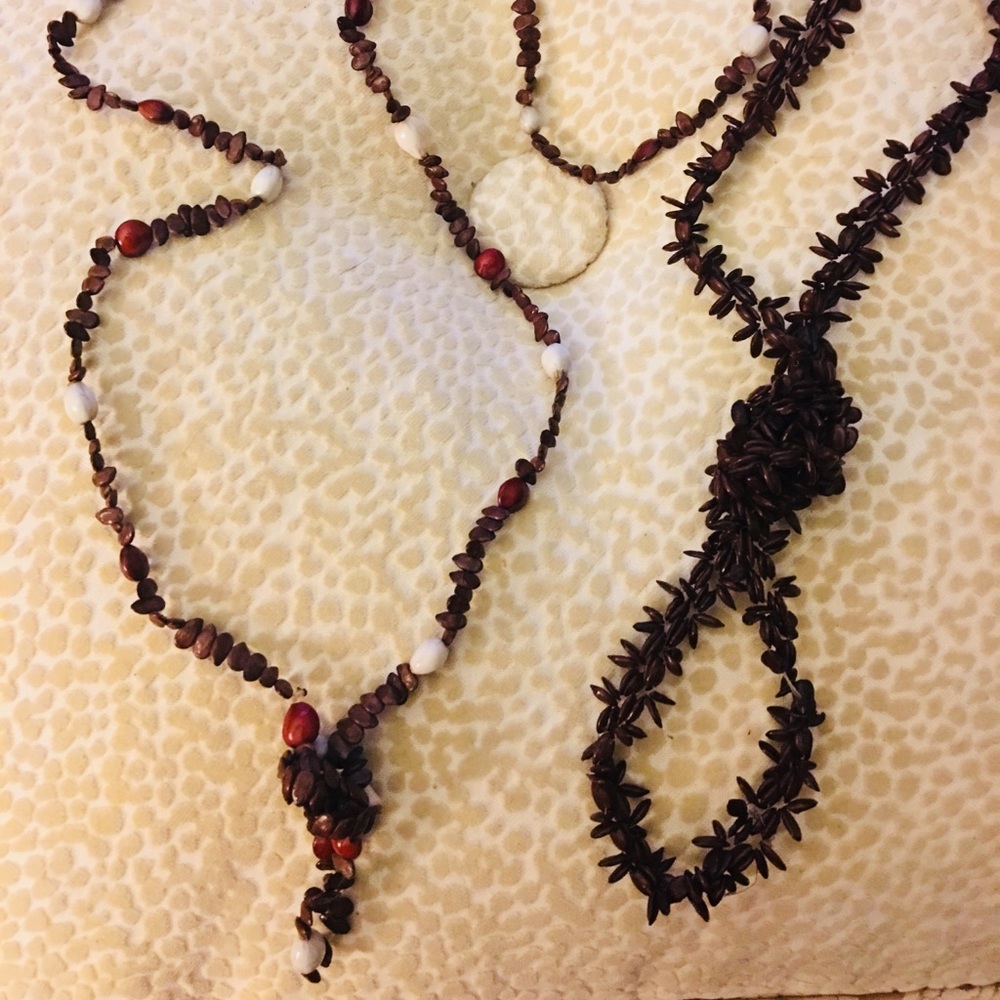 Beautiful natural brown beaded necklaces